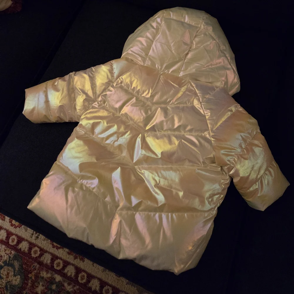 Gap Baby 6-12months Cold Control Max White Iridescent Parka